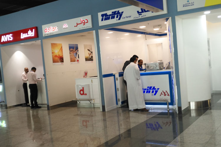 car rental agents al maktoum airport desks